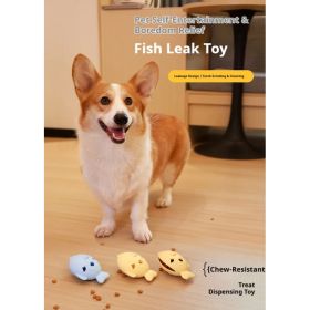 Fish-Shaped Dog Treat Dispenser Toy-Food-Grade Silicone Slow Feeder For Boredom Relief, Self-Entertainment & Pet Interaction - Durable Chew Toy W (Option: Yellow)