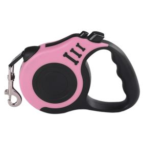 16.5FT Automatic Retractable Dog Leash Pet Collar Automatic Walking Lead Free US (Option: Pink)