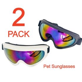 2 Pack Pet Protection Dog Sunglasses Pet Goggles Windproof Eye Wear Adjustable Dog Goggles (US Logistics only For USPS.TK/TMEU only For self-pick (Option: default title)