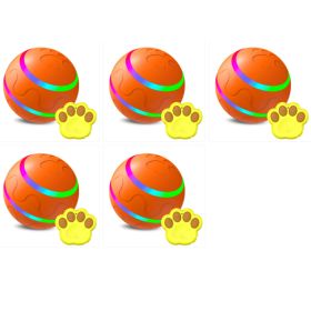Pet New Cat Wicked Ball Toy Intelligent Ball USB Cat Toys Self Rotating Ball Automatic Rotation Ball (Option: Orange 5pcs-Upgrade remote control)