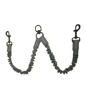 Pet Dog Double Leashes - No Tangle Dog Leash Coupler; Comfortable Shock Absorbing Reflective Bungee Lead for Nighttime Safety; Dual Dog Training (Specification (L * W): 2.5*50cm, colour: black)