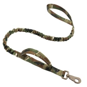 k9 leash; Bungee Dog Leash Tactical Dog Leash Nylon Adjustable Tactical Leash for Dogs Quick Release Military Dog Leash with 2 Control Handle; Bu (Specifications (length * width): 100-150cm, colour: Khaki)