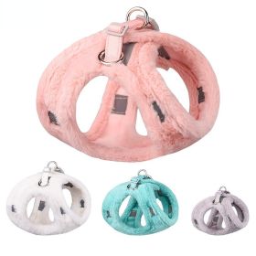 Soft and Warm Dog Harness and Leash Set - Winter Plush Dog Vest Harness with Reflective Bands (Specifications (length * width): L, colour: Set)