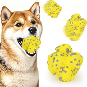 Dog Spike Ball Toy Tough ETPU Interactive Chew Ball For Aggressive Chewers Floating Fetch Ball Teeth Cleaning Puppy & Dog Toy Compatible With Bal (Option: Yellow)